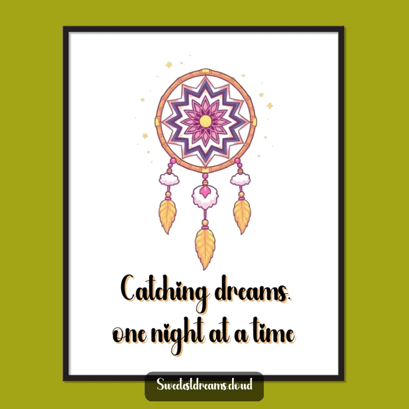 Free Printable Wall Art: Whimsical Stardust Dream Catcher Funny Downloadable Gift