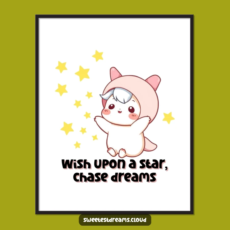 Magical Night Sky Art: Free Printable Kawaii Star Tossing Decor