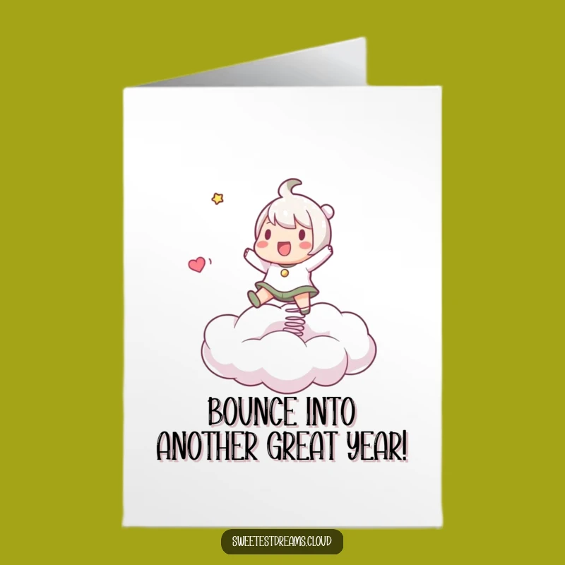 Free Printable Birthday Card: Bouncing Cloud Character, Fun Downloadable & Print at Home