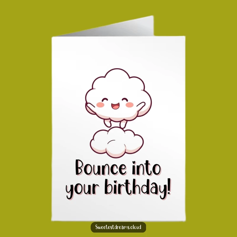 Free Printable Bouncing Cloud Birthday Card, Funny Downloadable Greeting for a Joyful Celebration