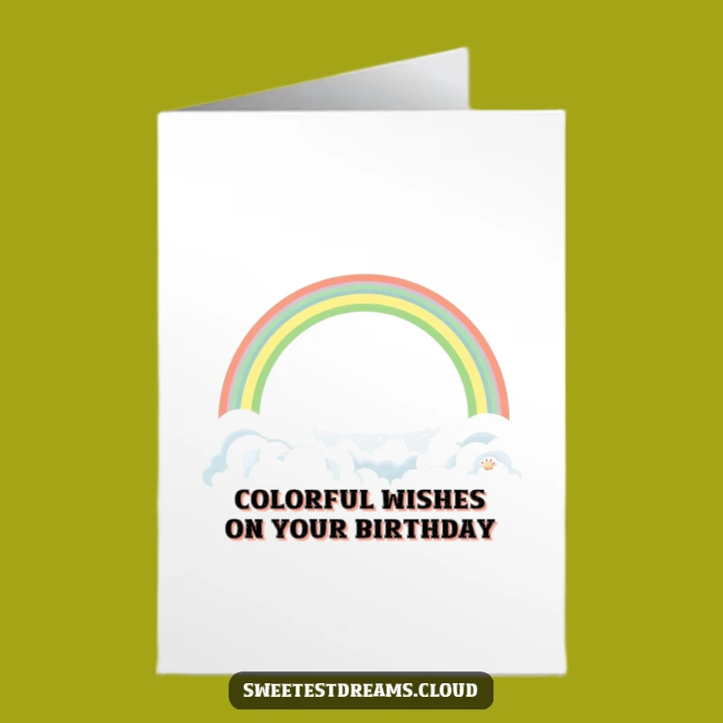 Free Printable Birthday Card: Rainbow Clouds Funny Downloadable Gift