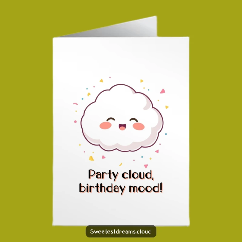 Free Printable Bday Card: Giggling Cloud Party, Funny Confetti Downloadable Gift!