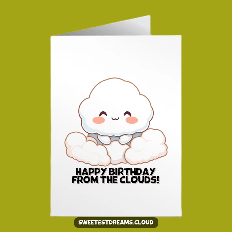 Free Printable Birthday Card: Smiling Cloud, Cozy & Funny Downloadable Greeting Gift