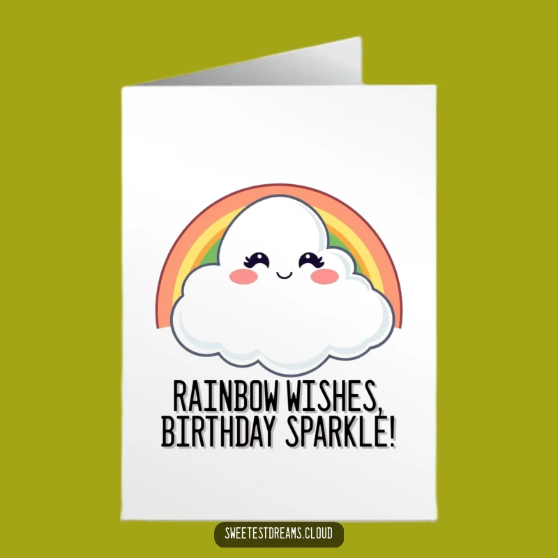 Free Printable Mischievous Cloud Birthday Card: Winking Rainbow Fun, Downloadable Gift