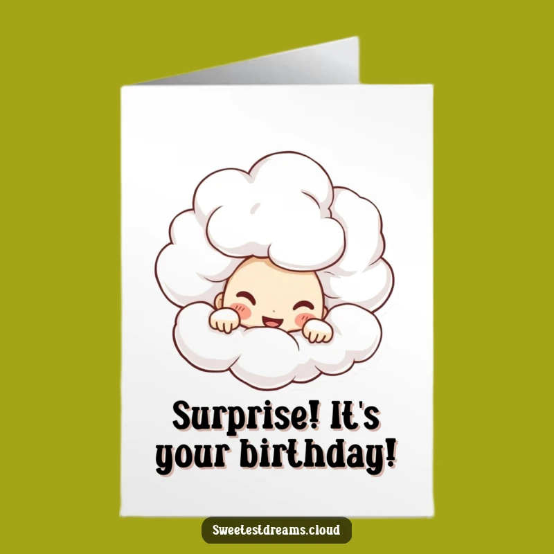 Funny Free Printable Birthday Card: Mischievous Cloud Peeker, Downloadable & Print at Home