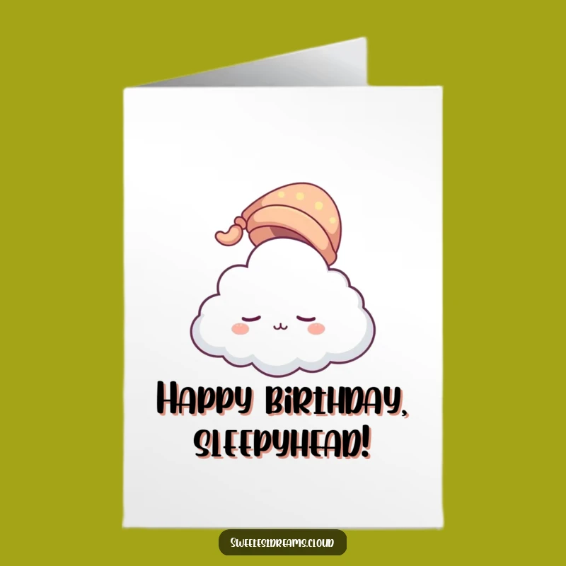 Free Printable Birthday Card: Sleepy Cloud Character - Funny Downloadable Gift