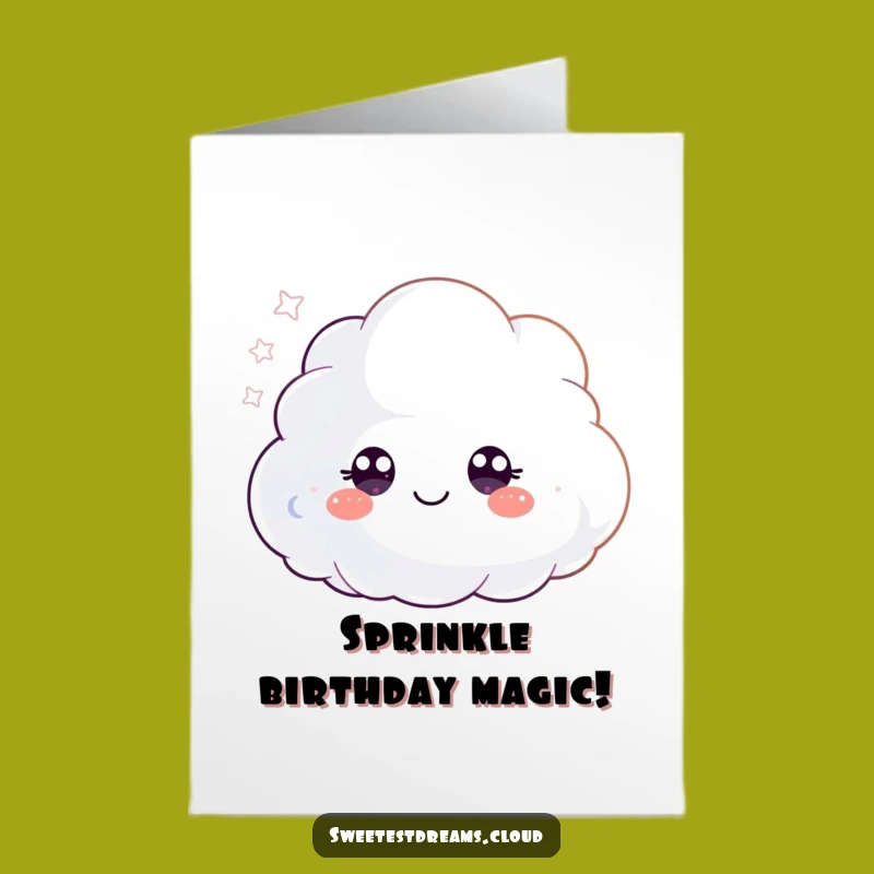 Magical Free Printable Birthday Card: Glitter Cloud, Whimsical Humorous Downloadable Gift