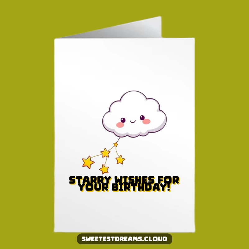 Free Printable Birthday Card: Star-Pulled Cloud, Fun & Funny Downloadable Greeting Gift