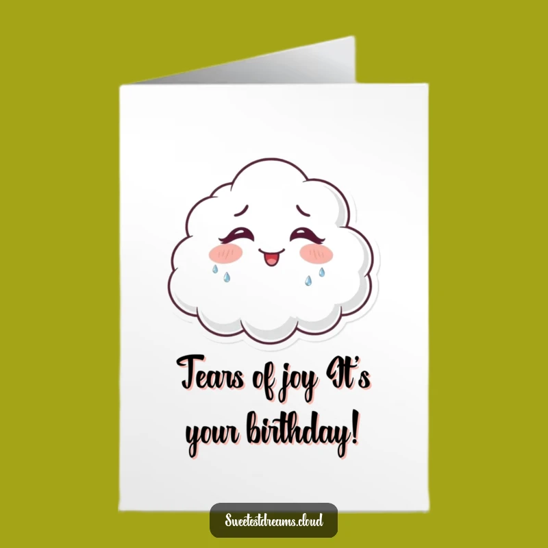 Free Printable Birthday Card: Giggling Cloud Cries Happy Glittery Tears Gift
