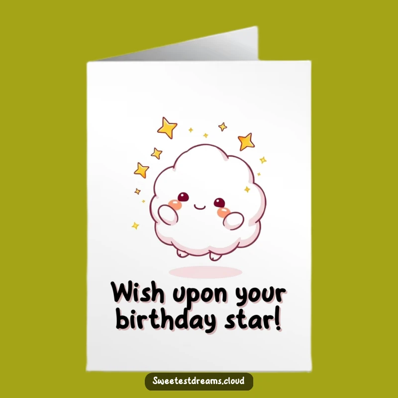 Free Printable Birthday Card: Star Tossing Cloud Funny Downloadable Gift