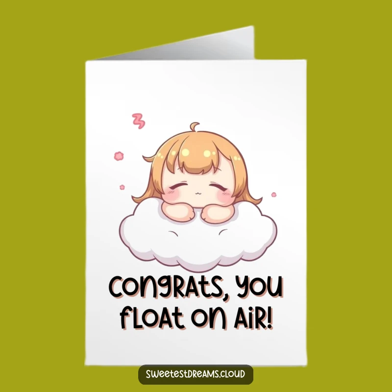 Dreamy Cloud Congrats Card: Free Printable Kawaii Celebration Download