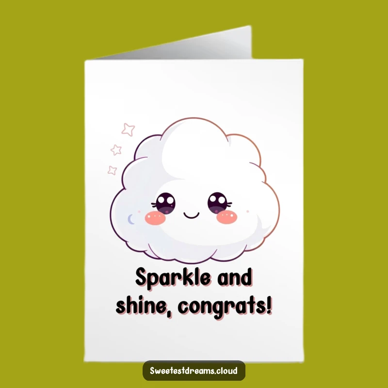 Free Printable Congrats Card: Glitter Cloud, Whimsical Humorous Downloadable Gift