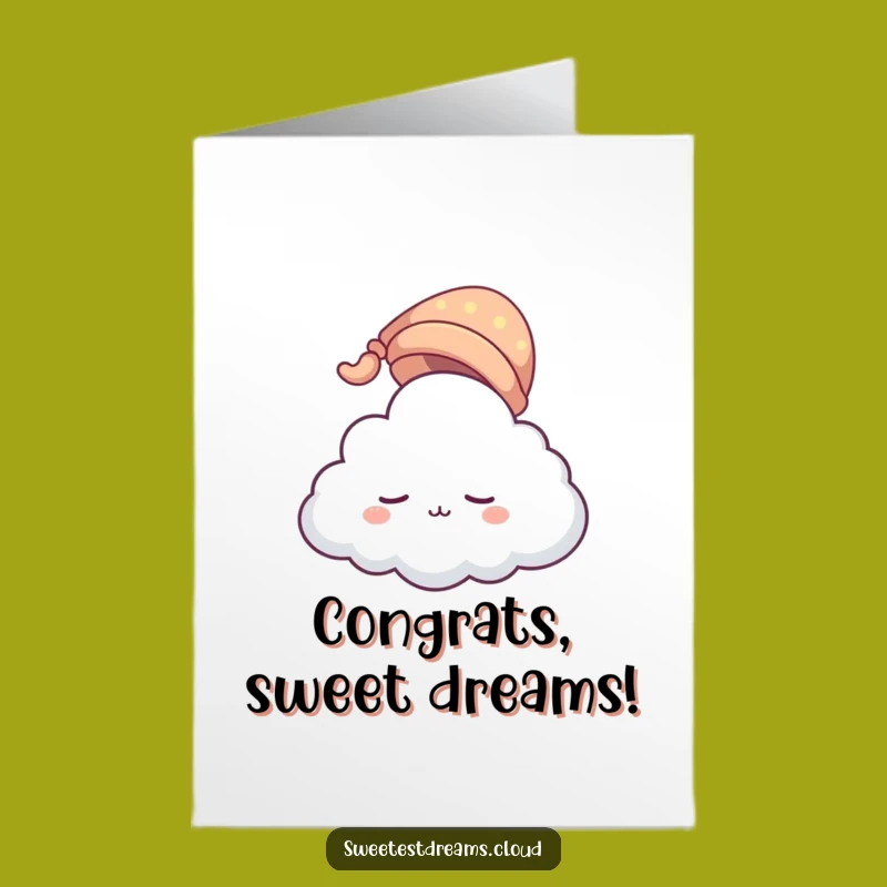 Free Printable Congrats Card: Sleepy Cloud Floating - Humorous Downloadable & Print at Home