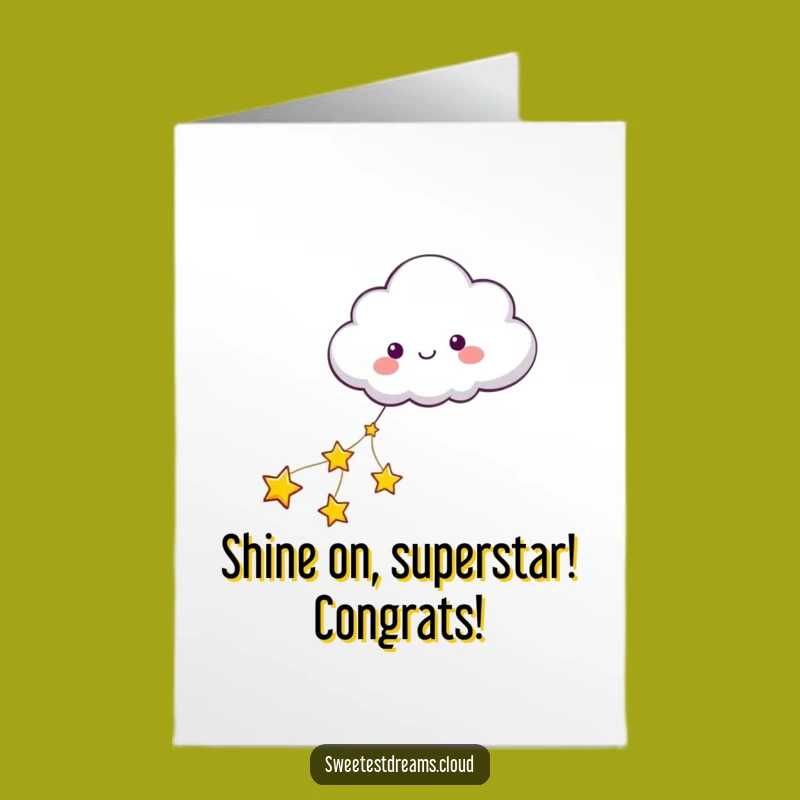 Free Printable Congratulations Card: Star-Pulled Cloud, Celebratory Downloadable Greeting
