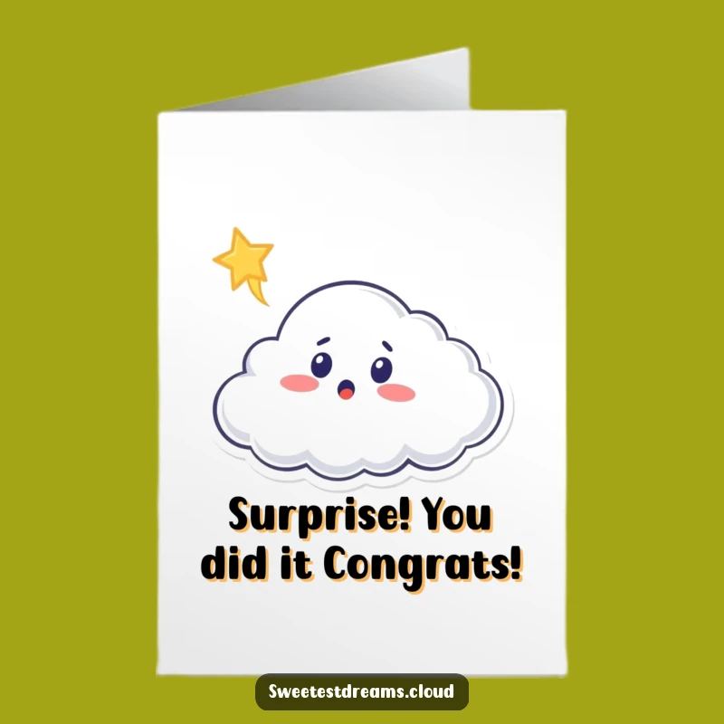 Free Printable Congrats Card: Shocked Cloud Witnesses Amazing Star Achievement