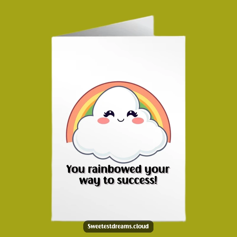 Free Printable Mischievous Cloud Congrats Card: Rainbow Wink, Humorous Downloadable Greeting