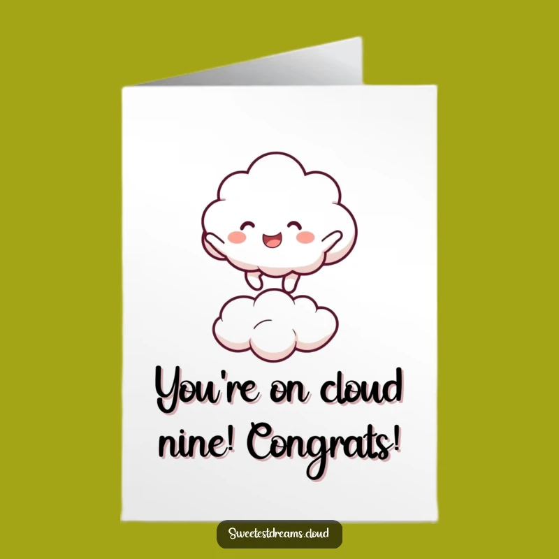 Free Printable Bouncing Cloud Congrats Card, Funny Downloadable Greeting for Cheerful Success