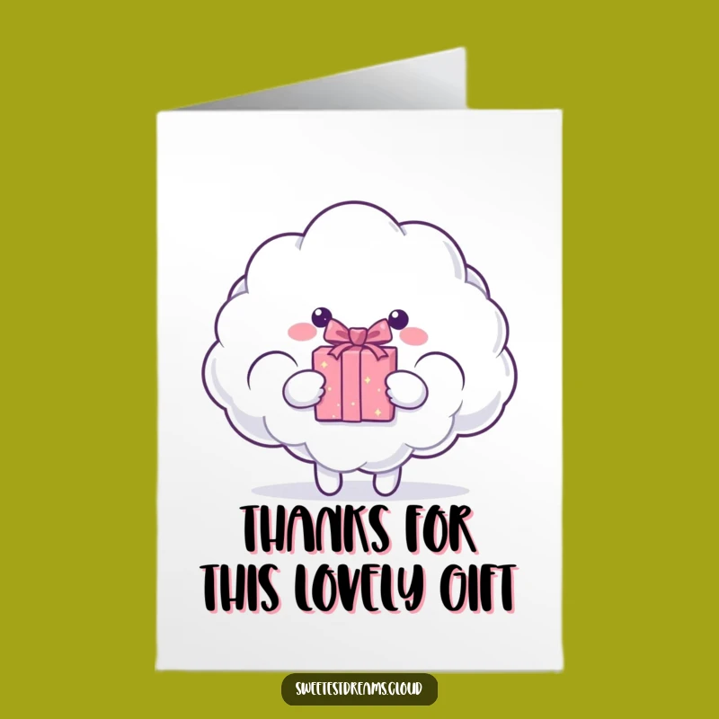 Free Printable Gift Cloud Thank You Card, Funny Downloadable Greeting for Surprise Gratitude