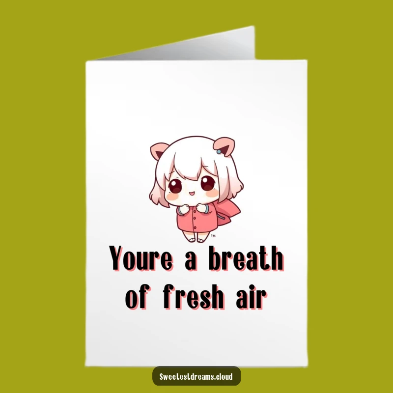 Free Printable Kawaii Breeze Thank You Card: Funny Downloadable Gift for Gentle Gratitude