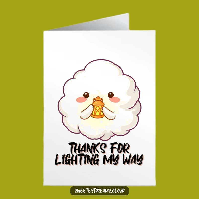 Free Printable Thank You Card: Cloud Creature Lantern, Funny Appreciation