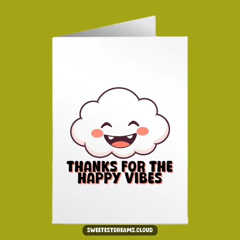 Free Printable Thank You Card: Grinning Cloud Shapes Funny Downloadable Gift