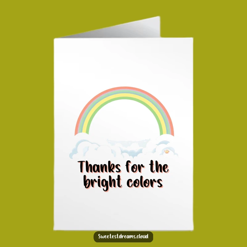 Free Printable Thank You Card: Rainbow Clouds Funny Downloadable Gift