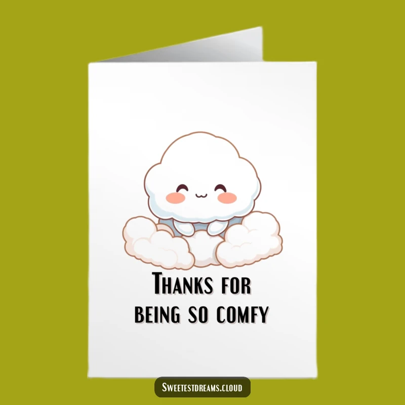 Free Printable Thank You Card: Smiling Cloud, Peaceful & Funny Greeting