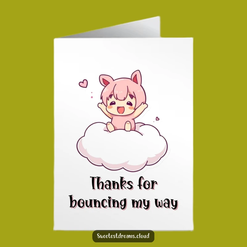 Thank You from Above Card Free Printable: Funny Downloadable Gift for Bouncy Appreciation