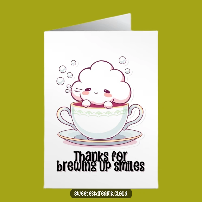 Free Printable Cloud Thank You Card: Bubbly Thanks, Sweet Downloadable Gift