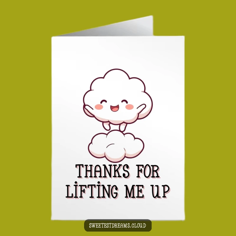 Free Printable Bouncing Cloud Thank You Card, Funny Downloadable Greeting for Cheerful Gratitude