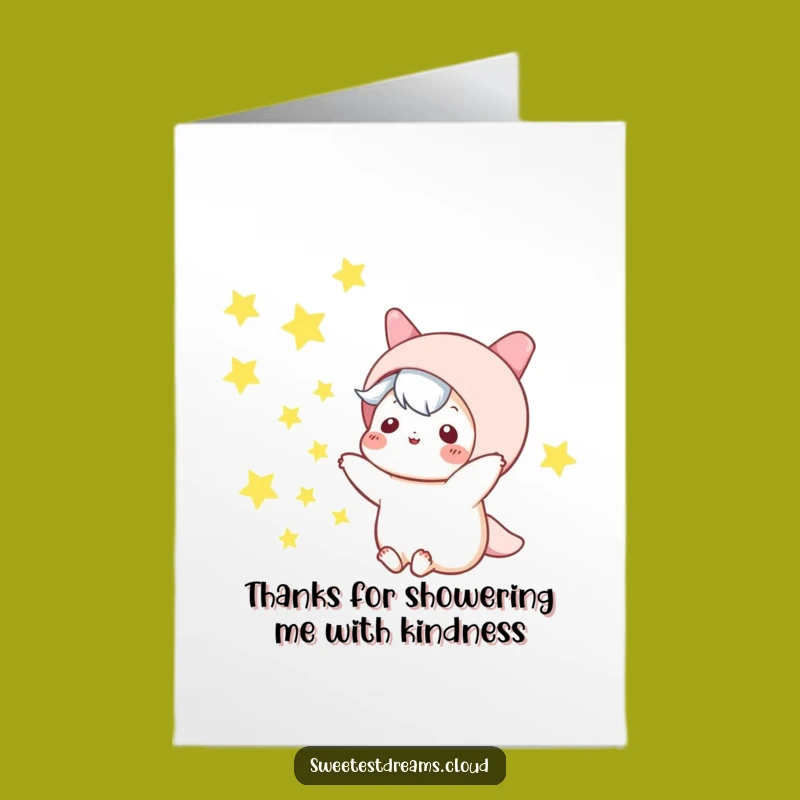 Sparkling Stars Thank You Card: Free Printable Kawaii Gratitude