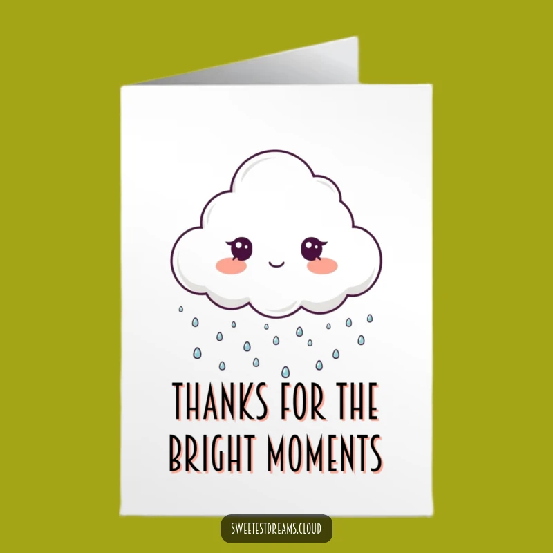 Free Printable Cloud Thank You Card: Sparkling Drops Downloadable Gift