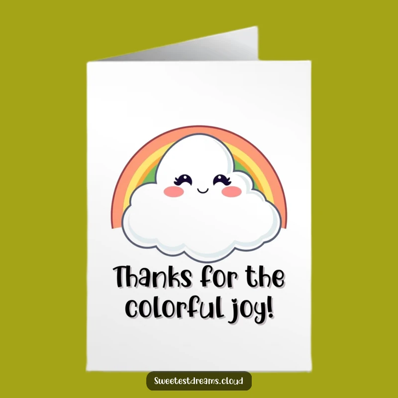 Free Printable Mischievous Cloud Thank You Card: Winking Rainbows, Funny Downloadable Gift