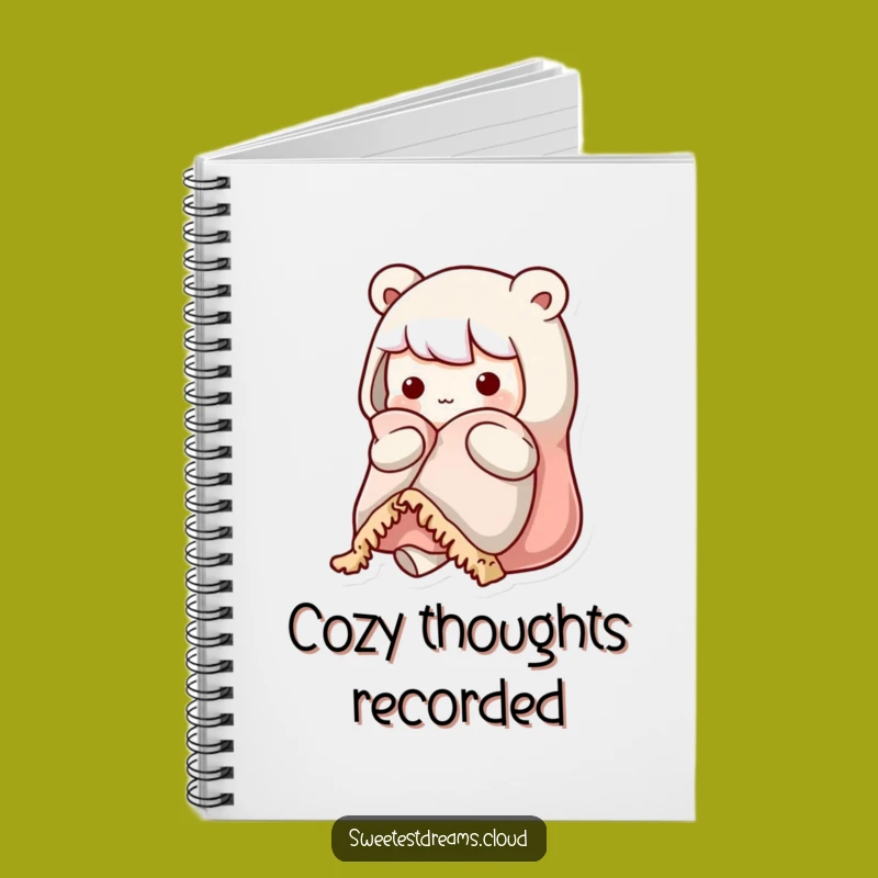 Funny Kawaii Cozy Character Notebook: Warm Blanket Journal Gift