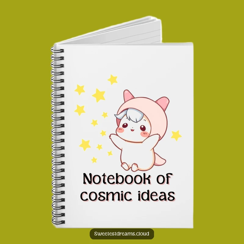 Funny Kawaii Star Toss Notebook: Night Sky Character Journal for Ideas