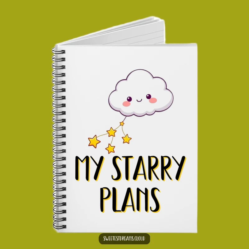 Funny Cloud Pulled by Stars Notebook - Jot Down Magical Ideas, Gift