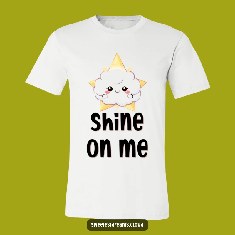 Funny Cloud Peeking Star T-Shirt - Cosmic & Quirky Casual Wear
