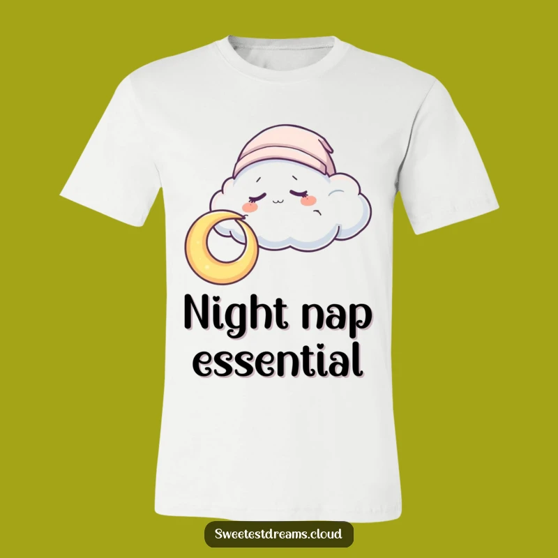 Funny Sleepy Cloud Moon T-Shirt: Cozy Cloud Hugs Moon, Ideal Funny Gift for Night Owls