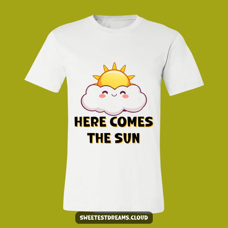 Funny Sunny Cloud T-Shirt: Bright Sun Art, Hilarious Cheerful Tee