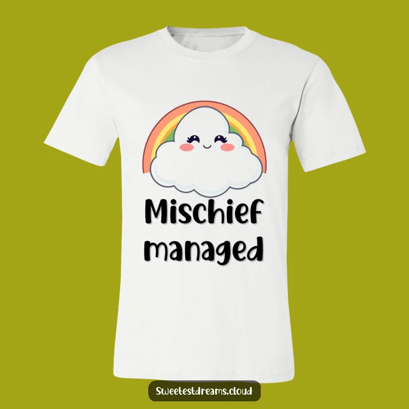 Funny Winky Cloud Rainbow T-Shirt: Playful & Vibrant Humor Apparel