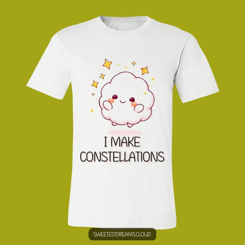 Funny Cloud Stars T-Shirt: Happy Cloud Tossing Sparkles, Ideal Funny Gift for Star Gazers