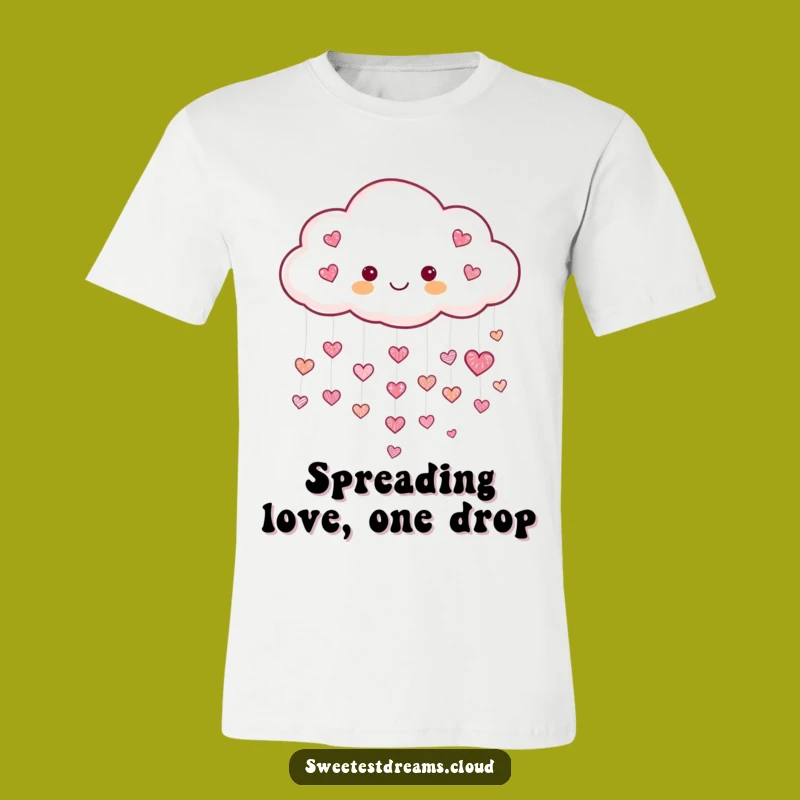 Funny Heart Cloud T-Shirt: Raining Love Art, Hilarious Cheerful Tee