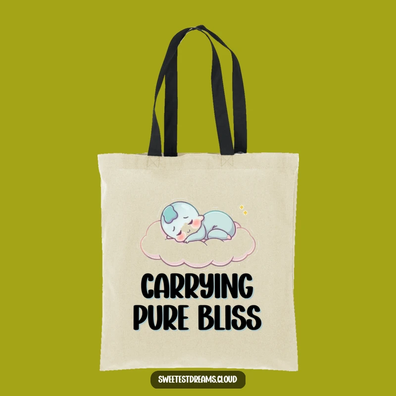 Funny Peaceful Sleeper Tote Bag: Cloud Smile Carry, Sweet & Practical Funny Gift