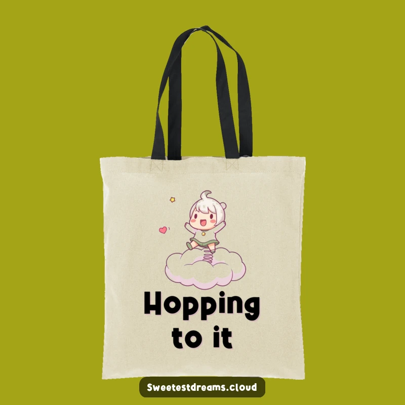 Funny Cloud Bouncer Tote Bag: Carry Fun with a Playful Character