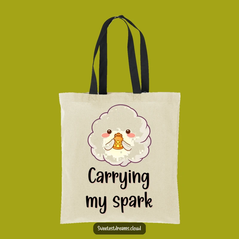Funny Cloud Lantern Tote Bag - Whimsical Carryall Gift