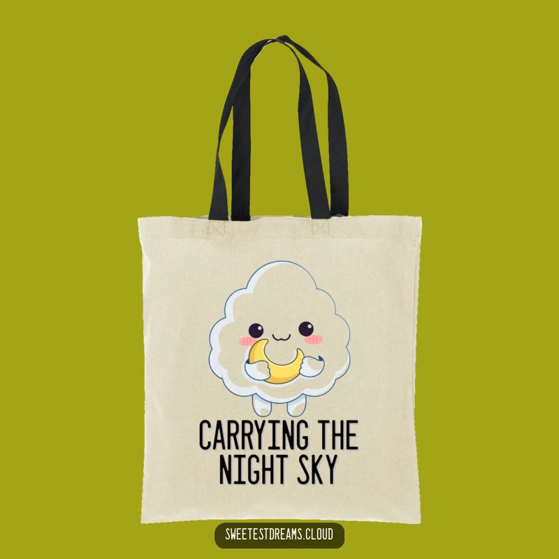 Funny Cloud Moon Toy Tote Bag: Whimsical Celestial Character Accessory Gift