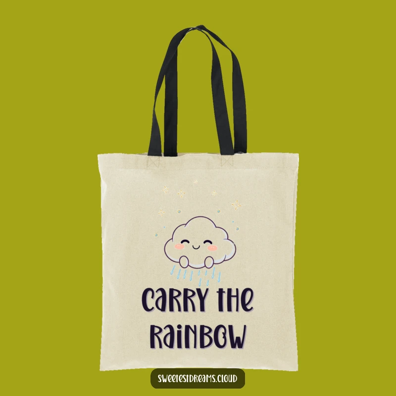 Funny Cloud Raindrops Tote Bag - Carry Joyful Sparkle