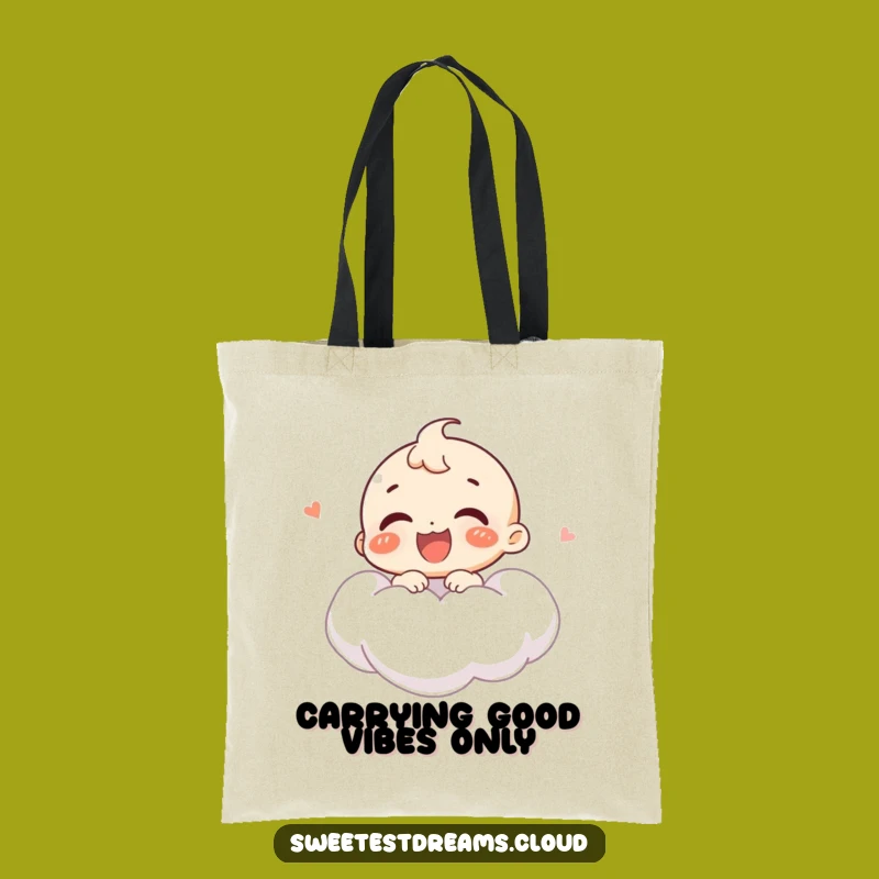 Funny Giggling Character Cloud Tote Bag: Carry Joy Everywhere