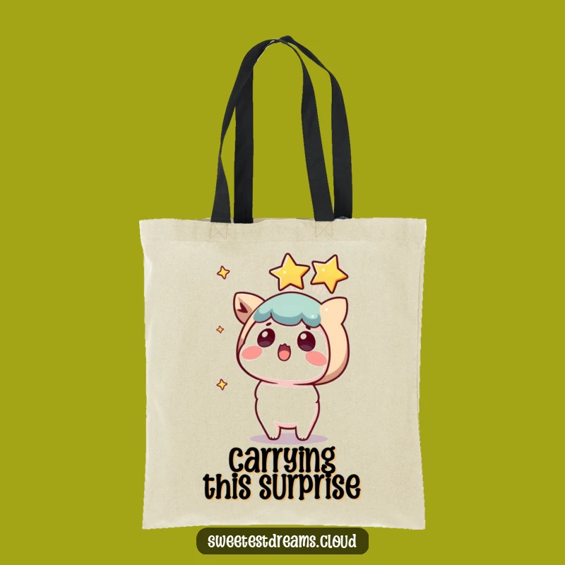 Funny Kawaii Star Surprise Tote Bag: Shooting Star Character for Unexpected Fun