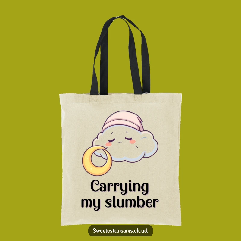 Funny Sleepy Cloud Moon Tote Bag: Carry Dreamy Vibes, Perfect Funny Gift